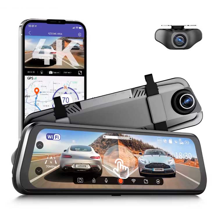 <tc>AZDome AR09 4K 2CH Full Mirror Wifi Touch dashcam</tc>