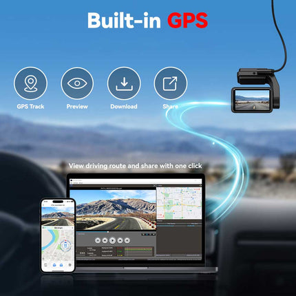 <tc>Redtiger A4 4K Touch Wifi GPS 2CH 64 go dashcam</tc>
