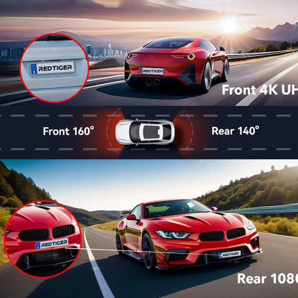 <tc>Redtiger A4 4K Touch Wifi GPS 2CH 64 go dashcam</tc>