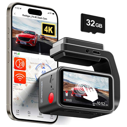 <tc>Redtiger F4 4K Touch Wifi GPS 32 go dashcam</tc>