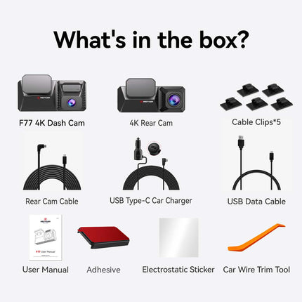 <tc>Redtiger F77 4K Touch Wifi GPS 2CH 128 go dashcam</tc>