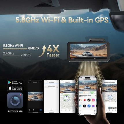 <tc>Redtiger F77 4K Touch Wifi GPS 2CH 128 go dashcam</tc>