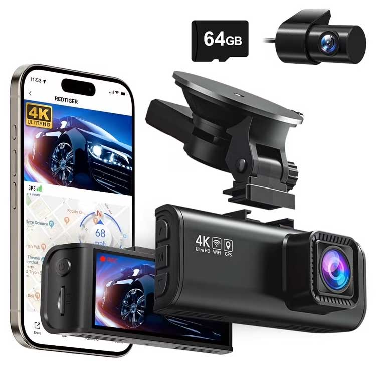 <tc>Redtiger F7NT 4K Touch Wifi GPS 2CH 64 go dashcam</tc>