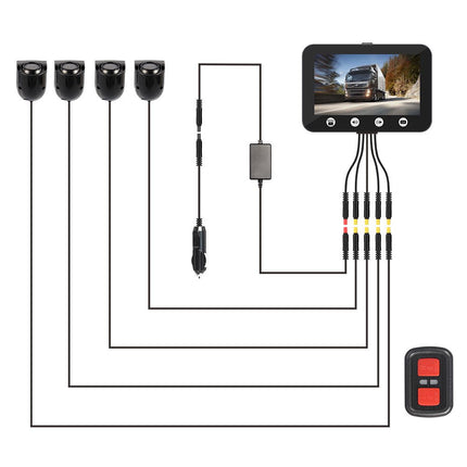 Motocam C4.3 4CH VGA dashcam pour camion