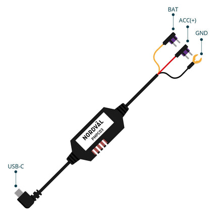 Nordväl PMPC03 kit hardwire USB-C 3 fils